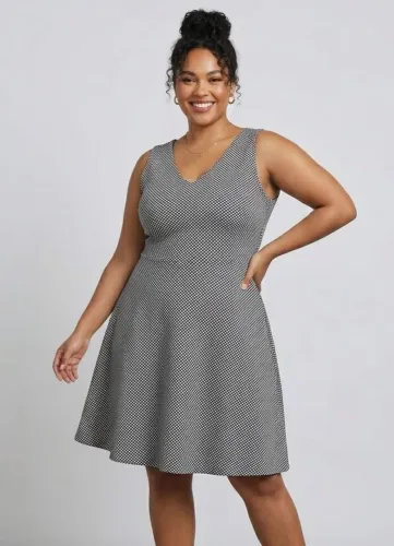 Vestido preto e branco (Tamanho G/GG)
