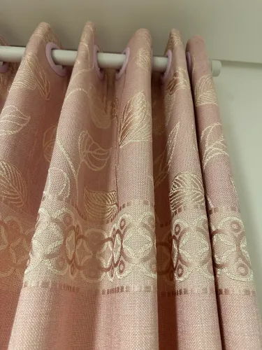 Cortina de linho rosa 2 partes de 2,20x2,50