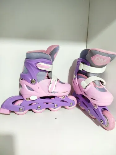 Patins Inline Infantil Ajustável Rosa e Roxo DM Radical (Usado)