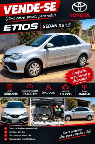 Toyota Etios XS Sedan 1.5 Flex 16V 4P Mec. 2018