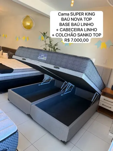 Cama box Baú SUPER KING SANKO DOSS NOVO TOP DE LINHA - ENTREGO