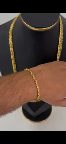 Pulseira Cadeado 4mm ? Banhada a Ouro 18K | Alta Durabilidade