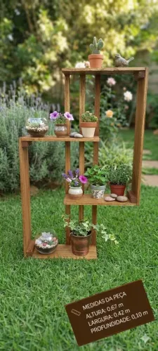 Porta objetos madeira rustico (não acompanha enfeites?