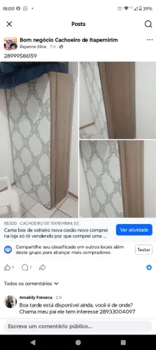 Cama solteiro box nova