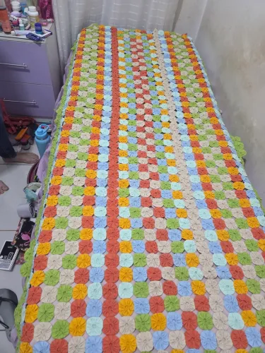 Colcha de cama de solteiro de fuxico