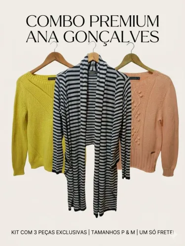 Lote Combo 3 Tricôs De Grife Ana Gonçalves - Tamanhos P e M