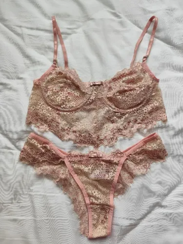 Conjunto lingerie tamanho P - Salmão