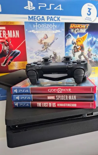 PS4 Slim 1 Terabyte + 3 Jogos 