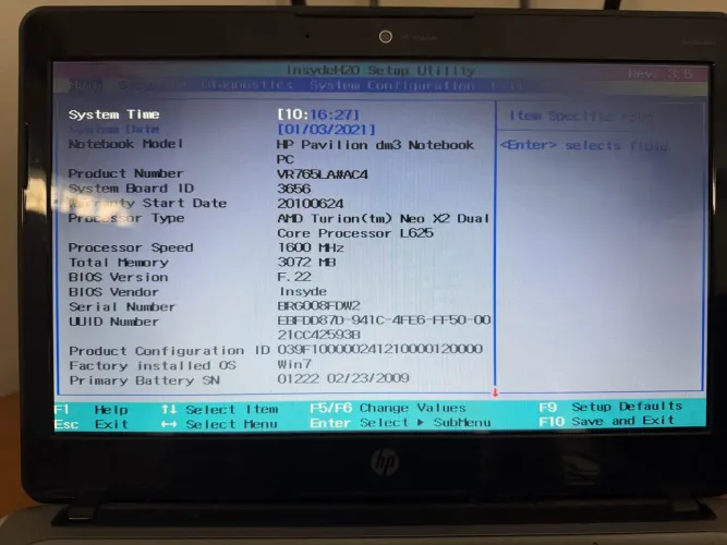 Notebook HP Pavillon DM3