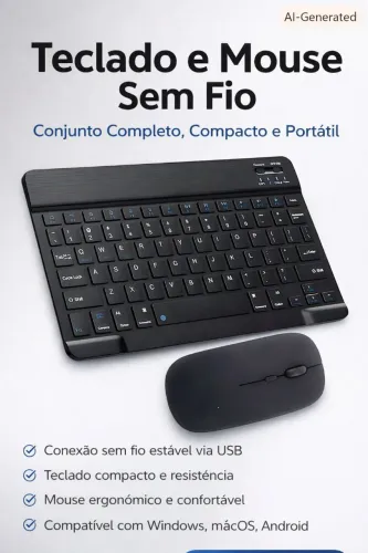Teclado e mouse sem fio
