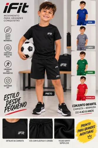 Conjunto Dryfit infantil/Juvenil Novo 4-12