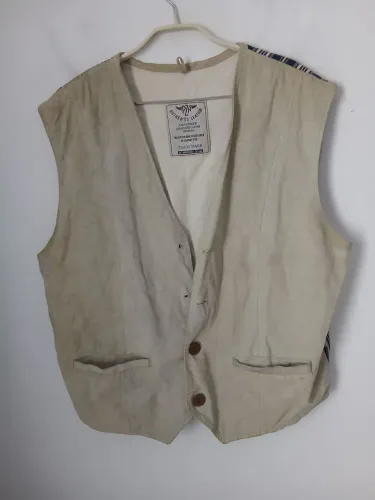 COLETE VINTAGE PZA AUTENTHIC LEATHER G ANOS 80/90  RARO