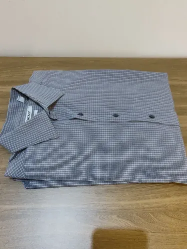 Camisa Masculina Donna Karan New York Cinza Escuro Original Manga Longa