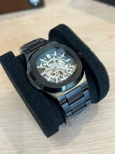 Relógio Automático Skeleton (Novo) All Black