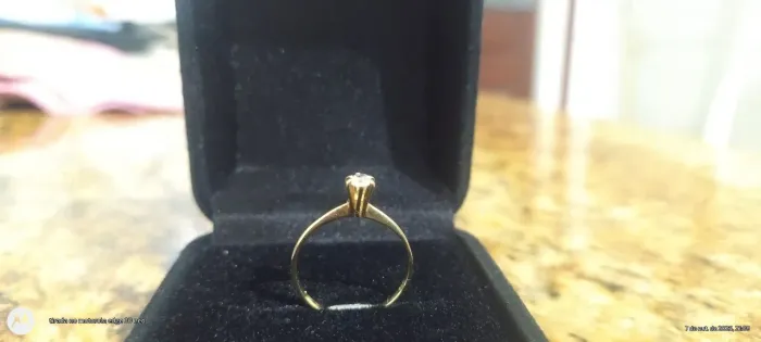 Anel solitário ouro 18k