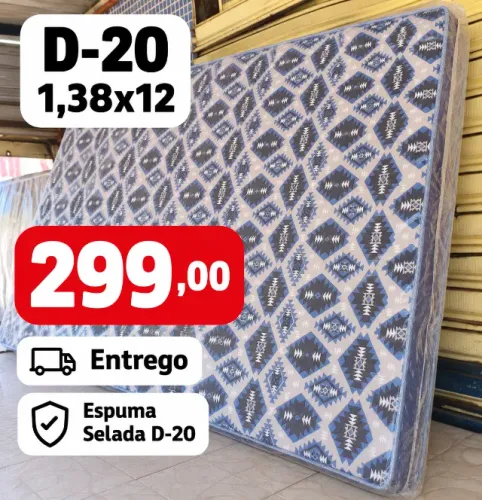 Colchao Casal D-20 1,38x1,88x12 Entrego