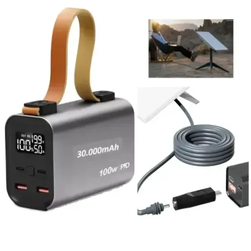 Powerbank 30.000mAh 100W PD Carregador Portátil Alta Potência