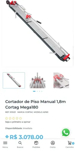 Cortador de porcelanato 180 cortar novo nunca usado