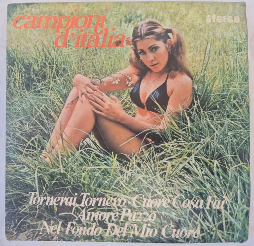 Compacto Vinil 7" Campioni D'Italia (1975) - Homo Sapiens / Mina - Com Capa
