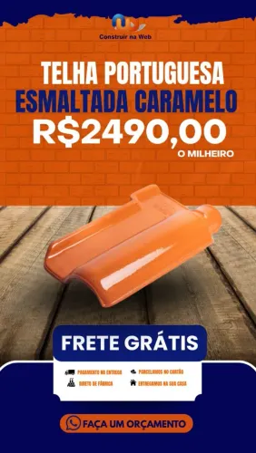 Telha Portuguesa Esmaltada Caramelo ? Direto da Cerâmica