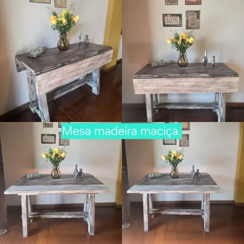 Mesa Madeira Maciça Patinada