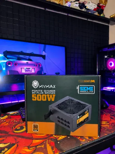 Fonte PC Mymax 500W Semi-Modular (80 Plus Bronze / PFC Ativo) - Impecável!