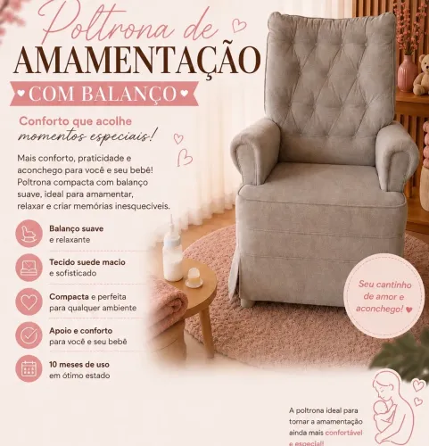 Poltrona amamentação compacta com balanço 