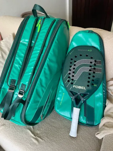 Kit Raquete e Raqueteira Fobel Macaw 4.0 Beach Tennis