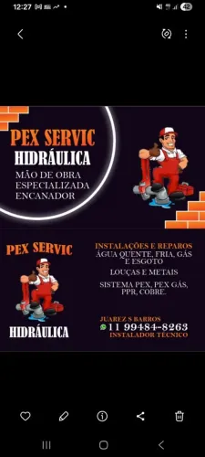 Pex Servic Hidráulica, mão de obra especializada Encanador. 