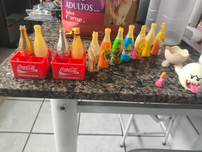 Brinquedo vintage Garrafinhas Coca-Cola olimpíadas de 2004