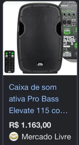 Caixa de som pro bass Elevate 
