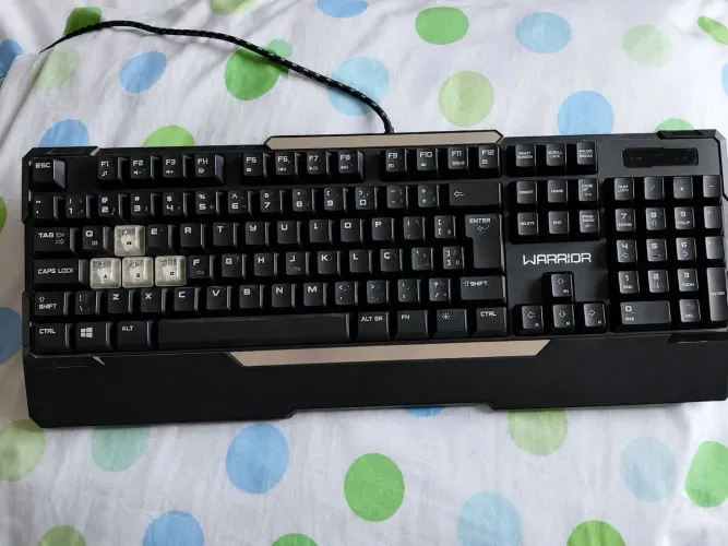 Teclado gamer semimecânico Warrior Wakiza TC208