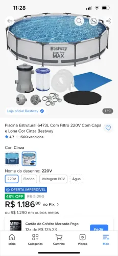 Piscina estrutural 6473 L