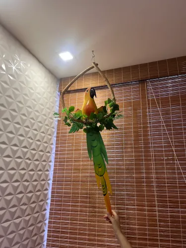Papagaio decorativo em madeira