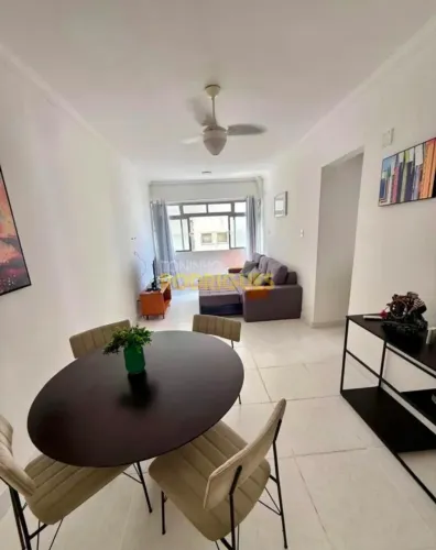 APARTAMENTO GUARUJA - Pitangueiras: Vista parcial pro mar, Mobiliado, 1 Quarto, 1 Banheiro