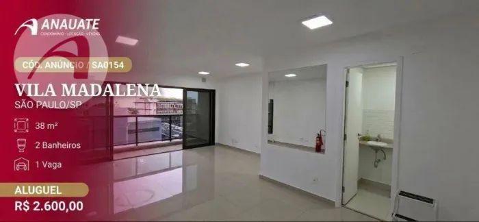 SALA/ESCRITÓRIO PARA LOCAÇÃO NO ED. COLLINE ESCRITÓRIOS PANORÂMICOS - RUA CERRO CORA - VIL
