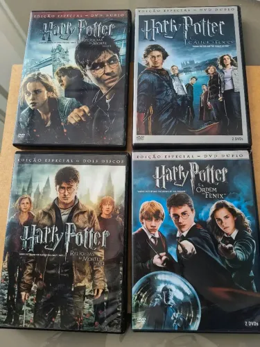 HARRY POTTER: 4 DVDS DUPLOS ORIGINAIS EM PERFEITO ESTADO