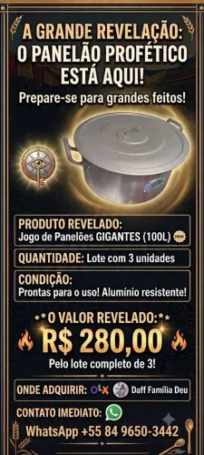 ?Kit 3 Panelões Industriais Gigantes 100 Litros em Alumínio
