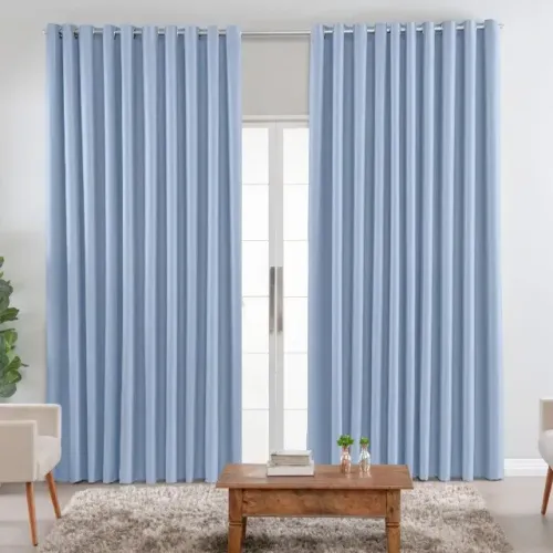 Cortina Em Blackout Corta Luz no Azul Bebê 4,00m x 2,50m