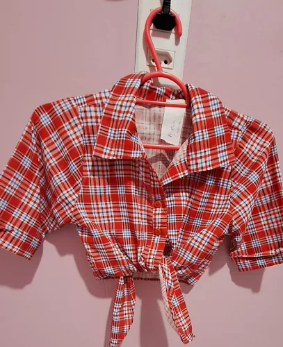 Blusa xadrez infantil feminina