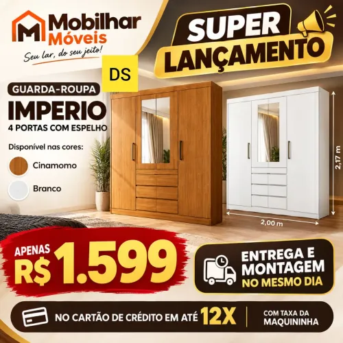 Guarda roupa com espelho casal 