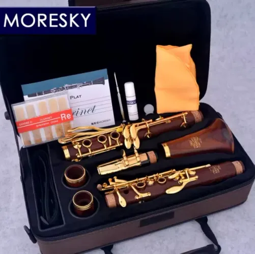 Clarinete Moresky M151 rosewood 18 chaves douradas somos Loja