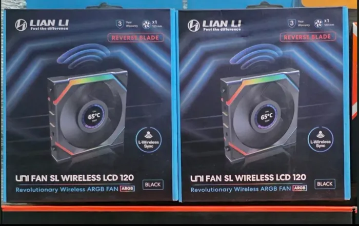 FANS LIAN LI UNI FAN SL WIRELESS LCD 120 REVERSE BLADE ARGB - 2 UNIDADES