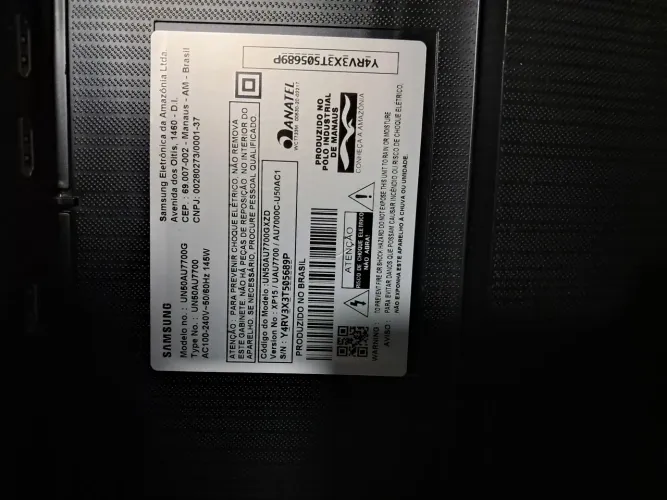Tv Samsung 50 UN50AU7700G tela quebrada pecas