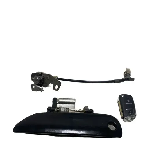 Kit Chave/miolo/maçaneta Porta Diant Esquerda Honda Fit 2009 Preto Dianteira