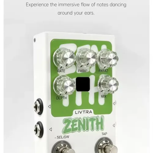 Pedal de Efeito Estéreo LIVTRA ZENITH, 9 Efeitos Hi-Fi, True Stereo I/O, Tap Tempo