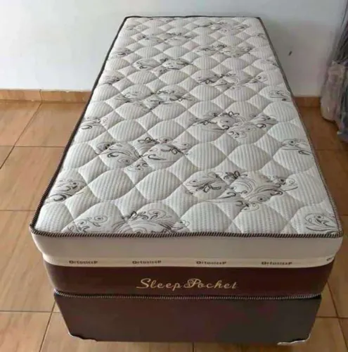 Cama solteiro box e colchão