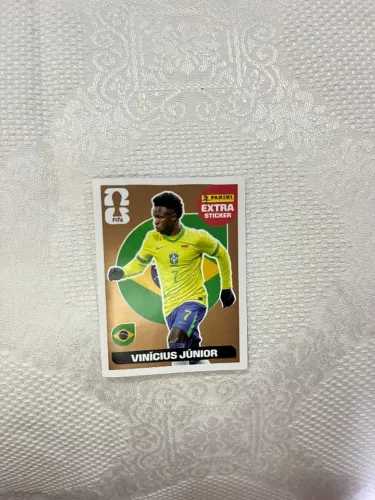 Figurinha Extra Sticker Vini Jr - Dourada