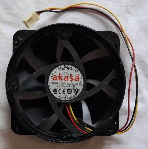 Cooler para processador, marca akasa, modelo DFS922512H, 12 V x 0,40A, 3 fios, 