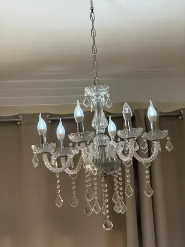 Lustre Pendente Maria Tereza, 6 braços - Cristal
